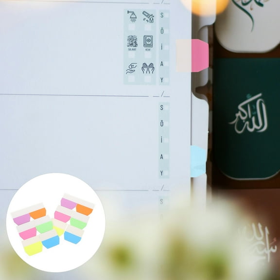 WRISTBIQUE 600 Pieces Multi-Color Fluorescent Adhesive Book Tabs Page Markers for Office, Study, and Organization