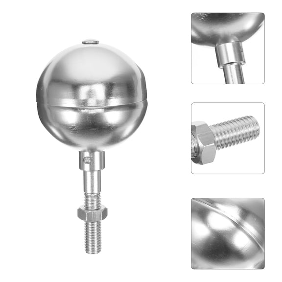 WRISTBIQUE Simple Design Aluminum Alloy Flagpole Topper Silver 1Set