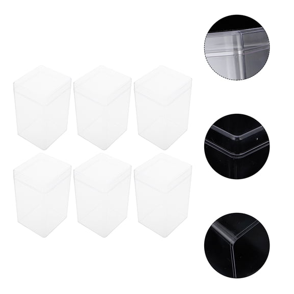 WRISTBIQUE 6-Pack Clear Acrylic Display Boxes Storage Cases for Collectibles, Figures, and Small Items