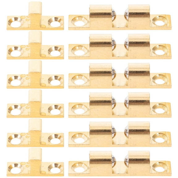 WRISTBIQUE 6pcs Ball Catch for Drawers with 12pcs Screws Brass Door Latch Hardware for Home Improvement Use