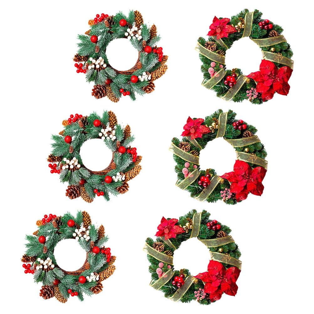 Multiple Window Decals WRISTBIQUE Multi-Color PVC Wreath Stickers for Holiday Decorations 6Pcs ...