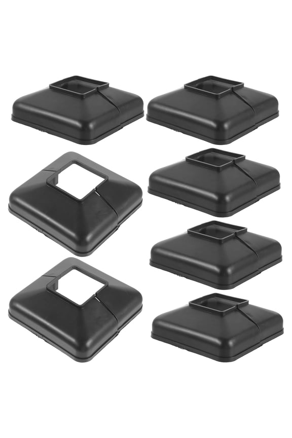 Porch Column Wrap Vinyl Post Skirt Black Plastic 6Pcs