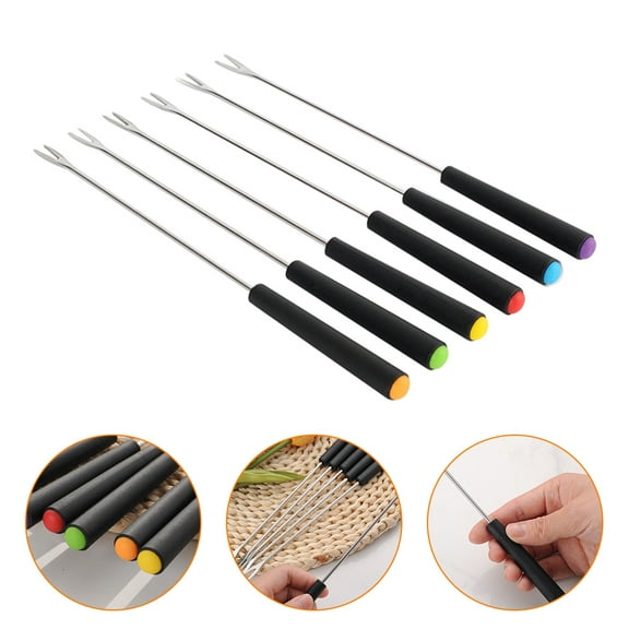 WRISTBIQUE Dessert Fork Fondue Fork Stainless Steel 6Pcs 23X2X2Cm for Cafe Use