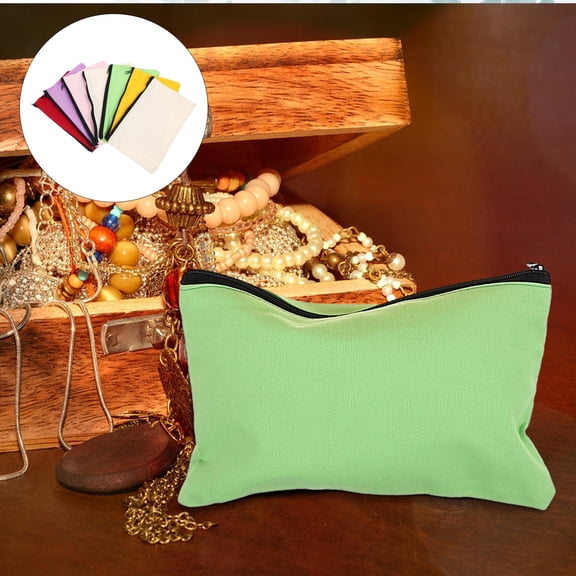 WRISTBIQUE 6Pcs Assorted Color Canvas Tool Bags Portable Zipper Tool Storage Pouches for Jewelry and Small Items