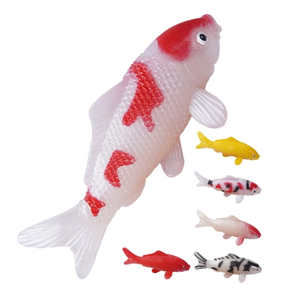 WRISTBIQUE 6Pcs Koi Fish Statue Japanese Garden Decor Koi Fish Model PVC Underwater Scene Creation