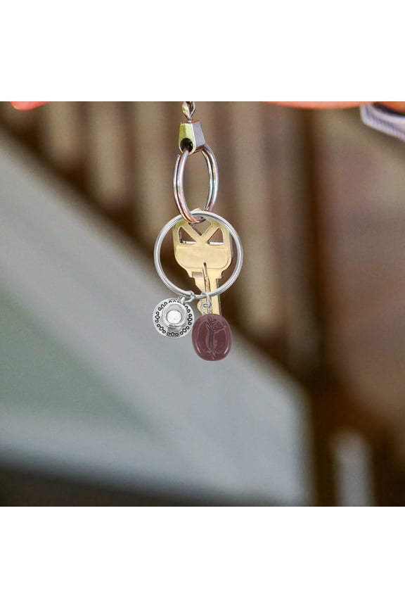 6-Pack Coffee Cup Keychains with Alloy Coffee Bean Charms, Stylish Bag and Backpack Accessories
