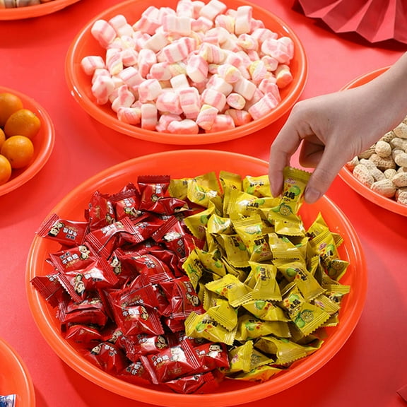 WRISTBIQUE Red Dried Fruit Storage Tray 6Pcs 6.4X6.4X0.5In