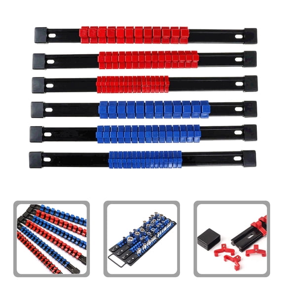 WRISTBIQUE Portable Socket Organizer for Tool Box Assorted Color 6pcs Plastic