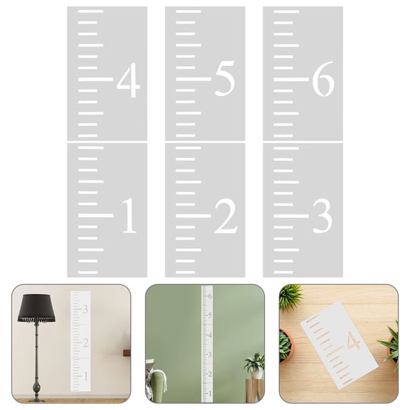 WRISTBIQUE 6Pcs Precision Plastic Height Measurement Stencils Reusable Growth Chart Template