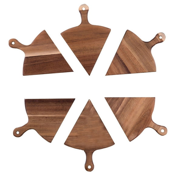 WRISTBIQUE Divided Plates Classic Homey Feel Pizza Plates Acacia 6Pcs