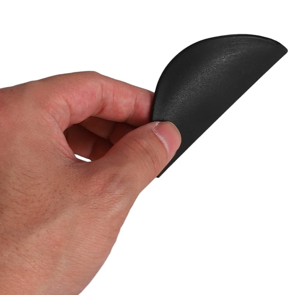 WRISTBIQUE 6-Pack Black Semi-Round Plastic Cabinet Handles with Adhesive Furniture Edge Pulls for Easy Installation