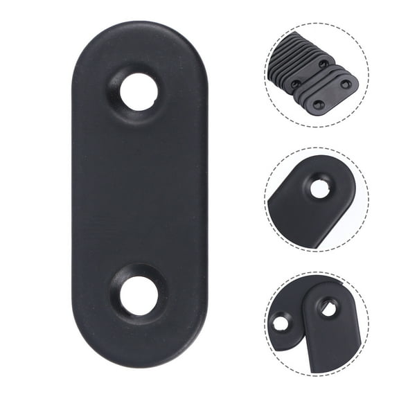 WRISTBIQUE 72Pcs Black Stainless Steel Corner Bracket Plate Flat Mending Brackets for Furniture Reinforcement 1.6x0.8in
