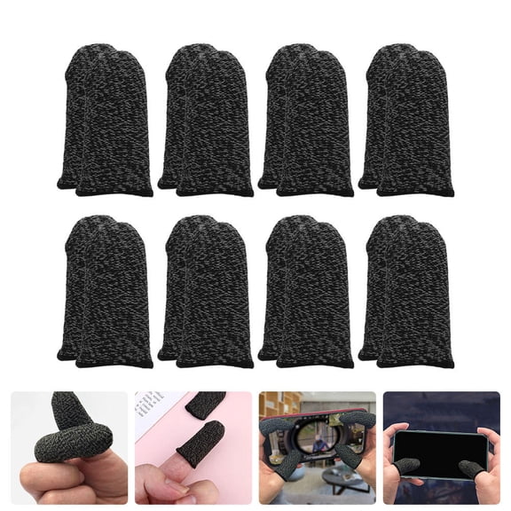 WRISTBIQUE Thumb Covers for Gaming Finger Covers Black Adults Playing Games 8 Pairs