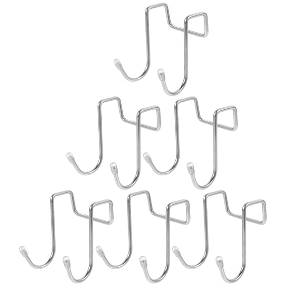WRISTBIQUE 8PCS Silver Hooks for Hanging Utensils in Kitchen and Workshop by Homeowners