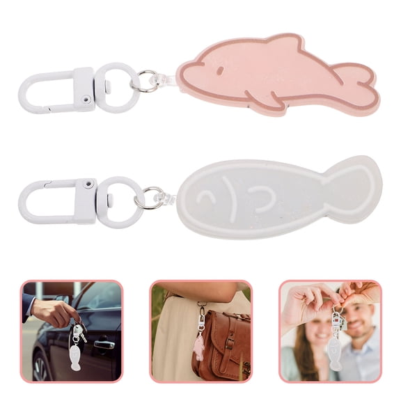 WRISTBIQUE 2-Pack Keychain Bag Charms, Acrylic Couple Key , Stylish Bag Accessories and Decorative Craft