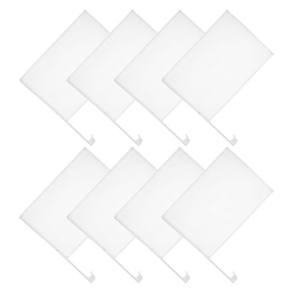 WRISTBIQUE 8-Piece Plain White Car Window Flags with Poles, Fabric Vehicle Flags for Sports Events, Tailgating, Parades