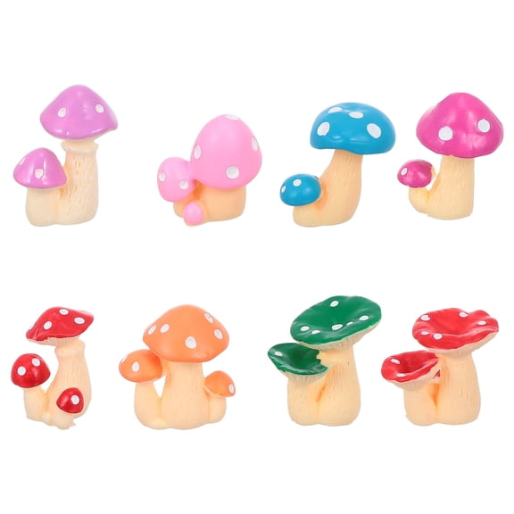 WRISTBIQUE 8Pcs Tiny Figurine Craft Resin Assorted Color for Flowerpot Micro Landscape Style