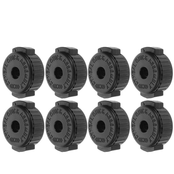 WRISTBIQUE 8-Piece Cymbal Quick Release Caps Set - Black Plastic, Secure Locking Mechanism, Universal Fit for Fast Setup
