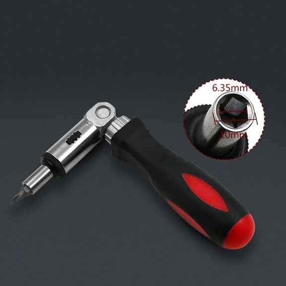 WRISTBIQUE Black Ratchet Screwdriver with Locking Mechanism and Variable Angle for Precise Screw Disassembly