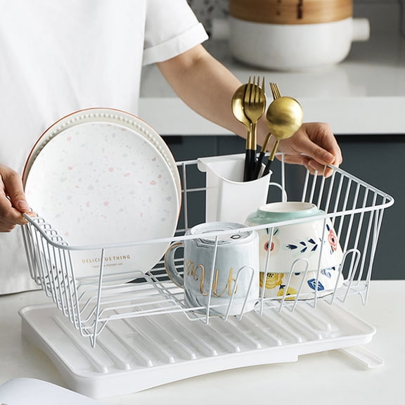 WRISTBIQUE Kitchen Cleaning Cloth Rack White Dish Drainer Basket with Ventilated Design for Home Use