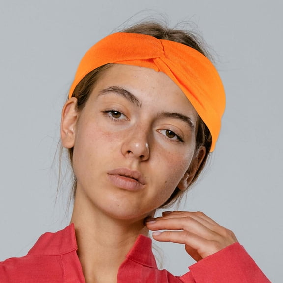 WRISTBIQUE Knot Headband for Girls Twisted Headbands Cloth Hair Styling Orange 1Set