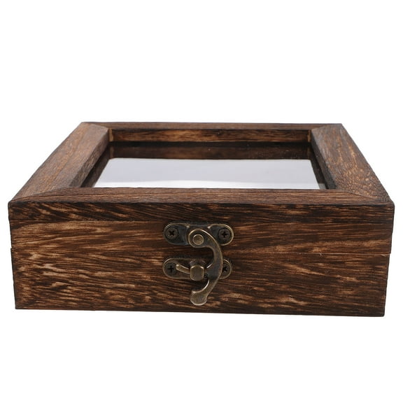 WRISTBIQUE Insect Observation Box Butterfly Display Case Coffee Wood 1Pack