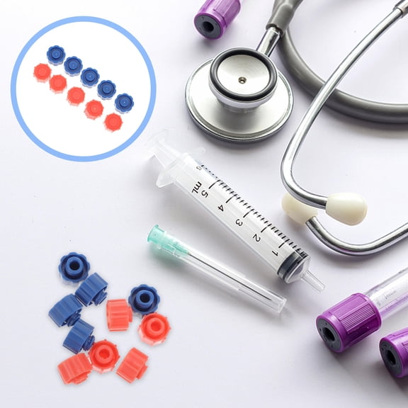 WRISTBIQUE 100Pcs Syringe Tip Caps Plastic Luer Lock Caps for Dispensing Needle Protection Assorted Colors Durable