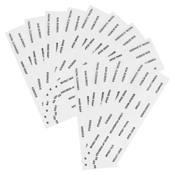 WRISTBIQUE Travel Bottle Labels, Assorted Color Toiletry Organizer Stickers, 12 Sheets Plastic