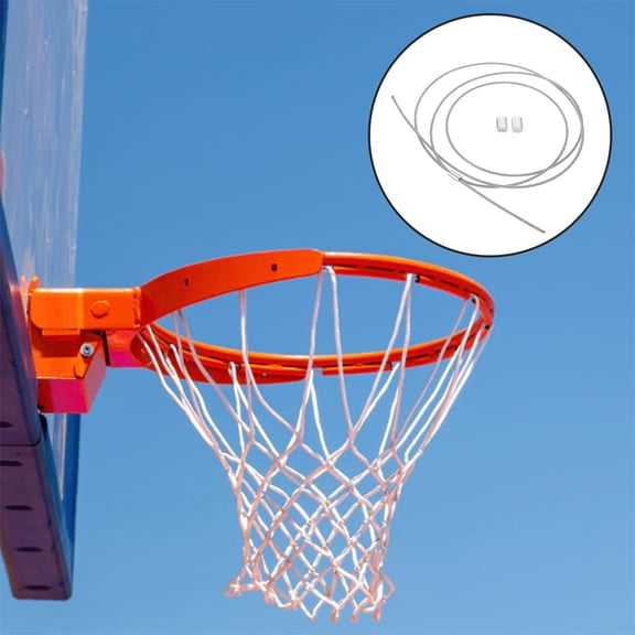 WRISTBIQUE 4pcs Basketball Lines Basketball Net Threading Rope Silver Steel Wire Durable for Indoor Use