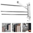 thumbnail image 1 of WRISTBIQUE Stainless Steel Bathroom Towel Holder with 4 Swivel Rods and Hooks Wall-Mounted Organizer, 1 of 7