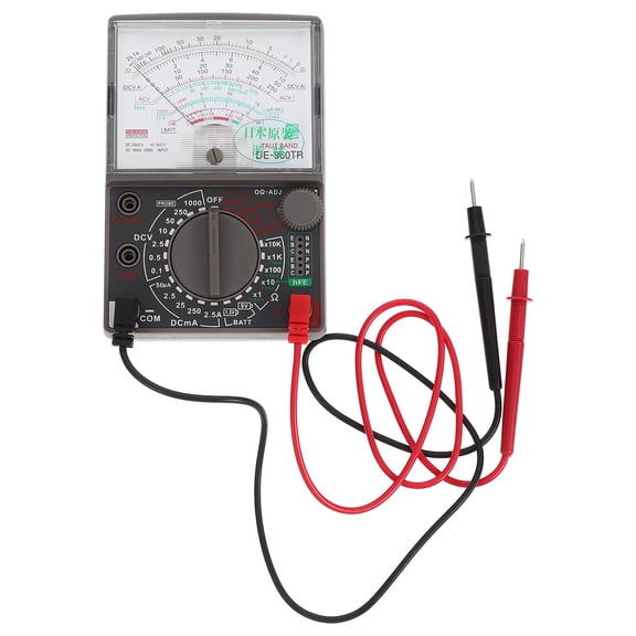 WRISTBIQUE Black Analog Volt Meter with Manual Range Selection for Accurate Voltage Current Measurements