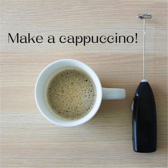 WRISTBIQUE Black Electric Frother and Coffee Stirrer with High Torque Motor for Quick Mixing