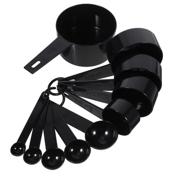WRISTBIQUE 1Set Flour Measuring Spoon Black with Sleek Handle Designed for Accurate Kitchen Use