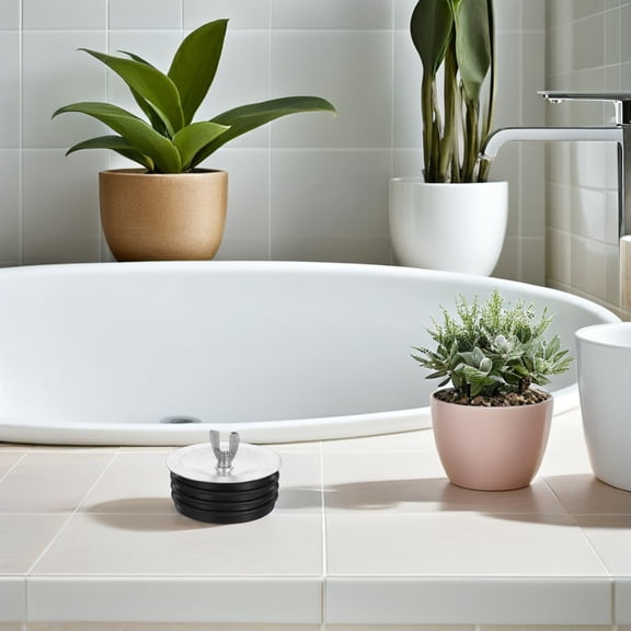 WRISTBIQUE Black Stainless Steel Sewer Cap for Home Use Universal Drain Plug with HighEfficiency Seal 3.5 Inch