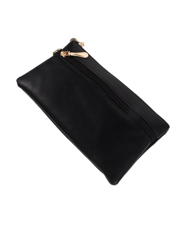 Compact Black Wristlet Wallet, Cash Envelope and Coin Organizer, Home Use