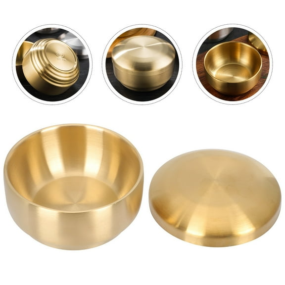 WRISTBIQUE Soup Serving Bowl with Lid Stainless Steel for Heat Retention Daily Use 1 Set