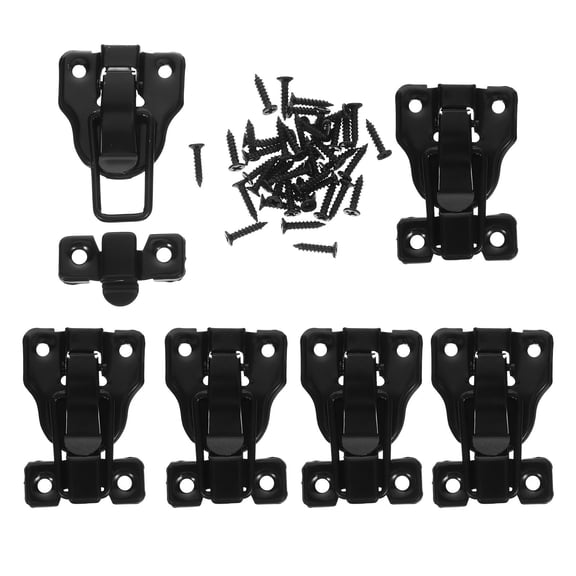 WRISTBIQUE Box Latch Hasps 6Pcs Duckbilled Toggle Hasp Latch Black For Modern Chinese Style Decor