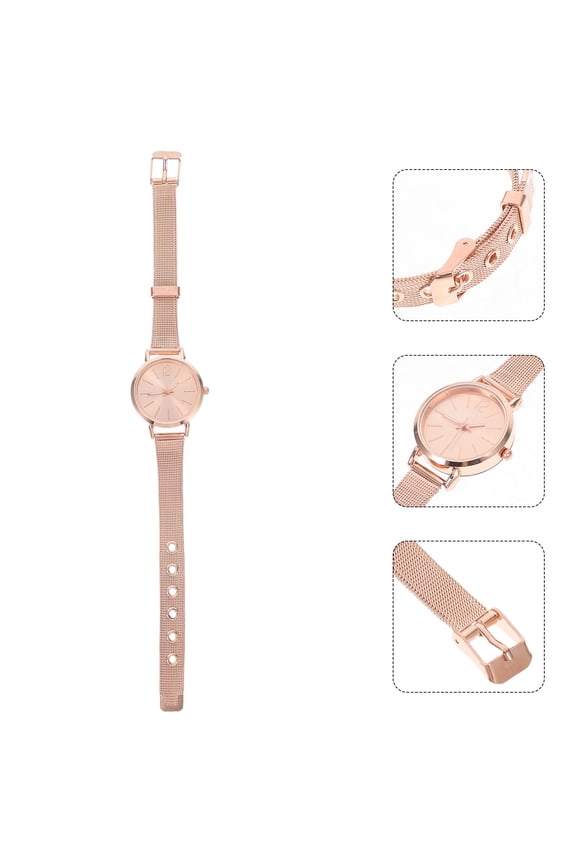 Minimalist Watch Quartz Wristwatch Rose Alloy 1Pcs