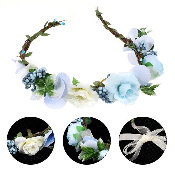 WRISTBIQUE Assorted Color Flower Wreath Headpiece for Festival Party and Photo Prop
