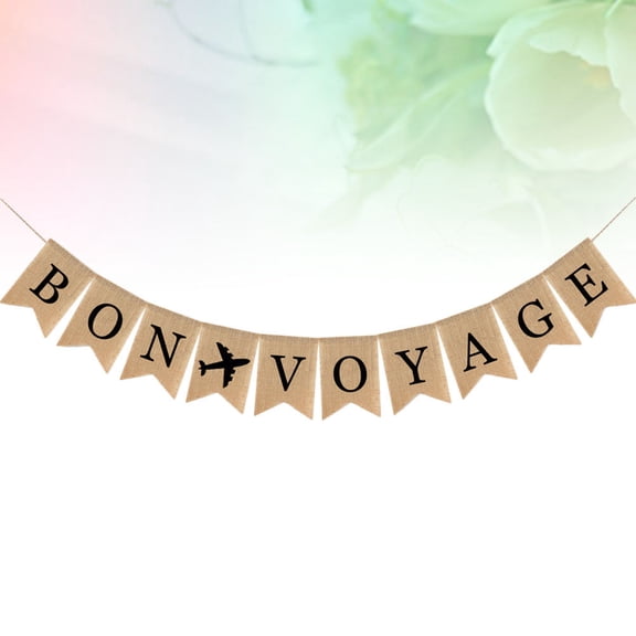 WRISTBIQUE Travel Banner Burlap Banner Rustic Party Decoration 1Set