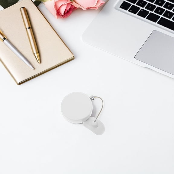 WRISTBIQUE Retractable Security Cable Lock for Tools Durable Steel Wire White Compact and Portable 1 Unit