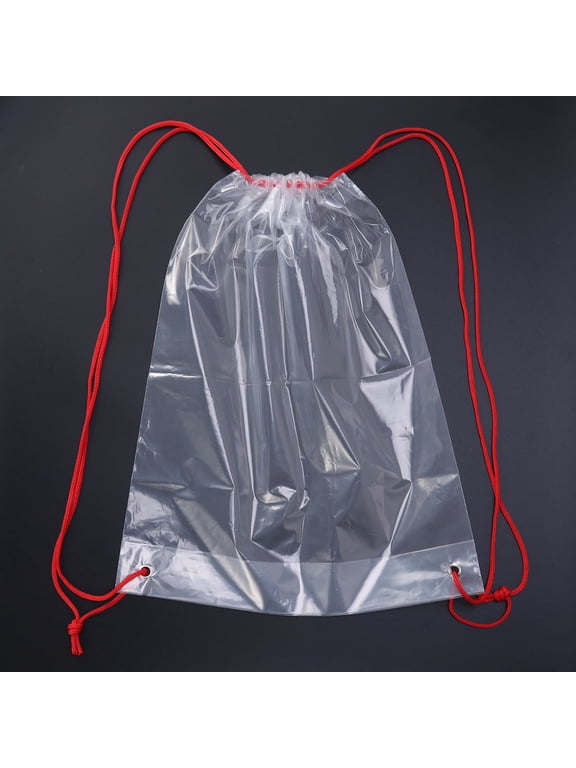 Clear Drawstring Bags Transparent Storage Organizer for Office Travel and Events