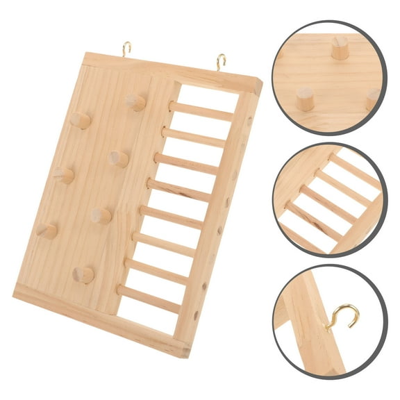 WRISTBIQUE Wooden Exercise Ladder Rat Climbing Toys Khaki for Small Pets 1Pcs