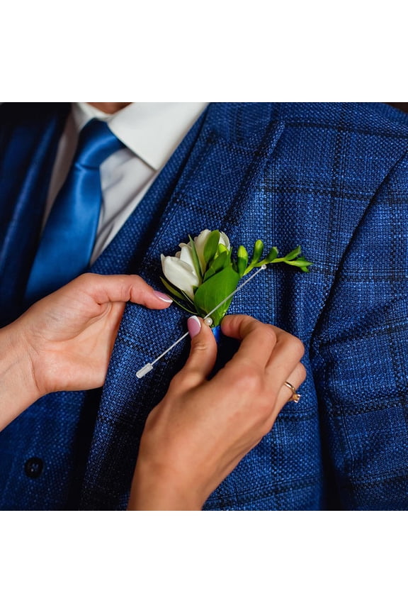 20Pcs Copper Alloy Boutonniere Pins with Safety Caps for Crafts