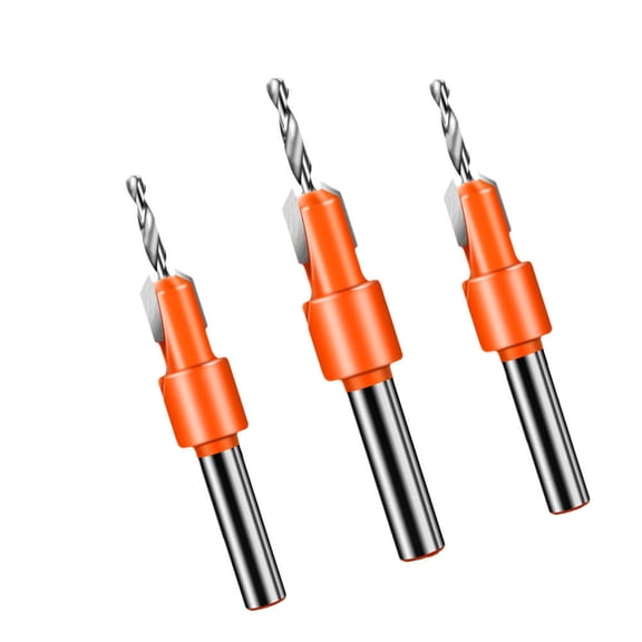 WRISTBIQUE Countersink Drill Bit For Wood 3Pcs Alloy Centerless Grinding Technology Hardwood