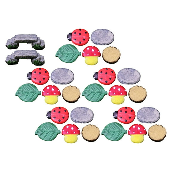 WRISTBIQUE micro landscape decor Resin Assorted Color for Garden Outdoor Decor Realistic Design 1 Set