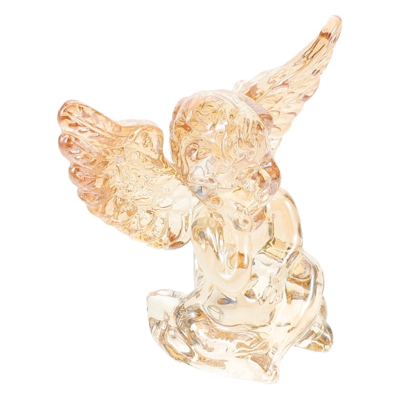 WRISTBIQUE Crystal Statues Angels Figurines For Friends Golden Personal Space Enhancement 1Pcs