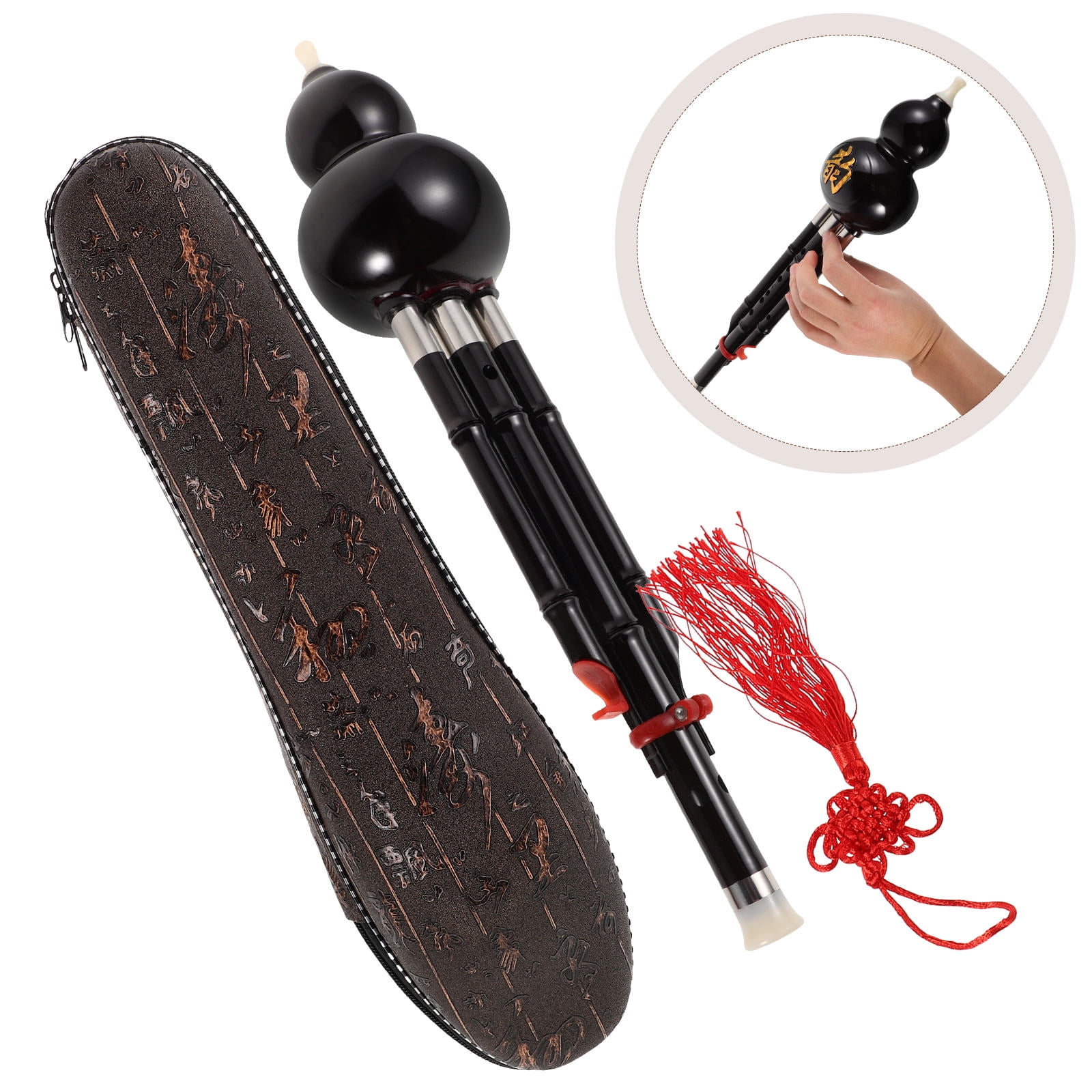 WRISTBIQUE Resin Cucurbit Flute Traditional Chinese Instrument with Clear Sound, Versatile and Easy to Play