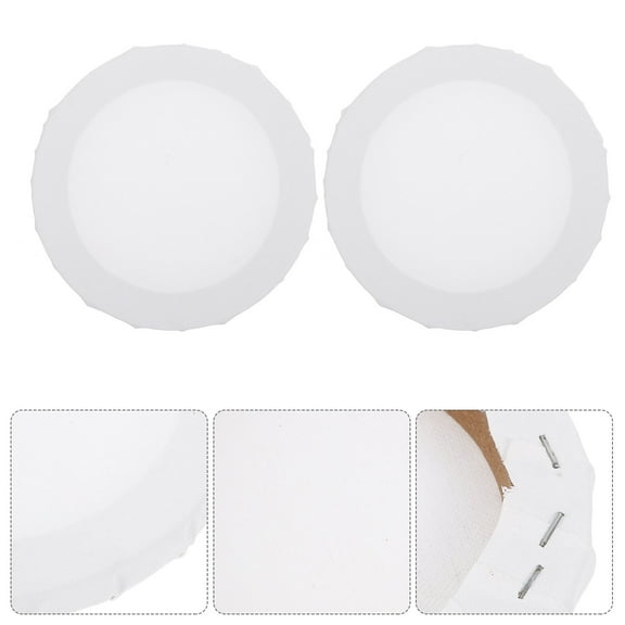 WRISTBIQUE DIY Canvas Frame for Drawing Use Suitable for Oils Acrylics and Tempera White Linen Panels 3 Pieces Round