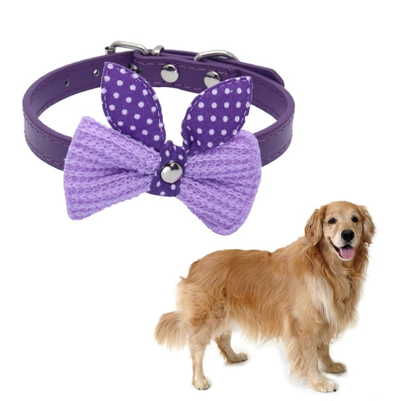 WRISTBIQUE Dog Collars Comfy Violet PU Pet Walking Adjustable for Important Events 1Pcs